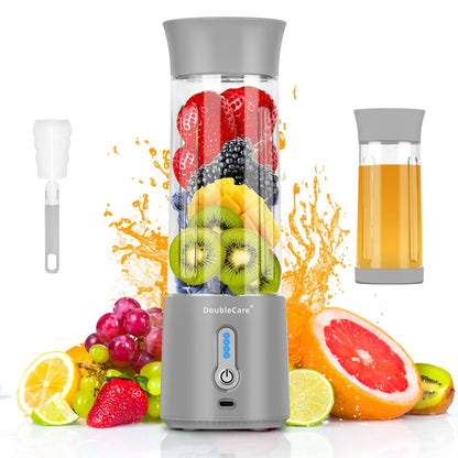 Portable Blender Cup,Electric USB Juicer Blender,Portable Juicer For Shakes and Smoothies, juice,380ml, Six Blades Great for Mixing,light purple