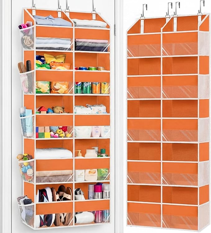Over The Door Organizer 5 Tiers, Extra Large Behind Door Storage of 10
