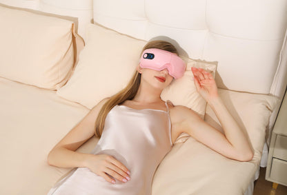 TLINNA Eye Massager with Airbag Kneading,Constant Temperature Hot Compress, Multi-Frequency Vibration and Bluetooth Music (Blush Pink, Large)