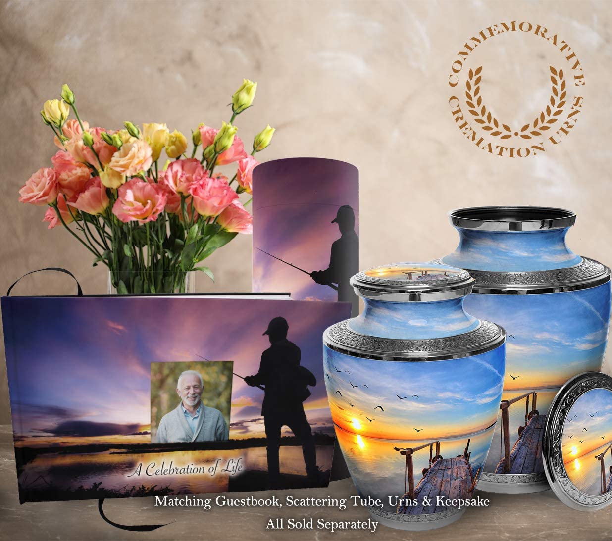 Gone Fishing Men's Scattering Tubes for Human Ashes TSA Approved Scattering Urn and Eco-Friendly Biodegradable Urns for Human Ashes & Biodegradable Urn for Burial at Sea