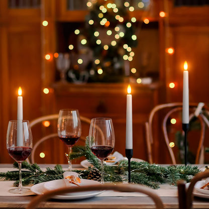 FREEPOWER Flameless Window Candles,Battery Opeated LED Taper Candle with Cycle Timer, Remote & Suction Cups,for Christmas Home Wedding Decor Pack of 9