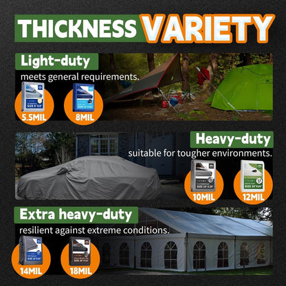 RAINDEWAY Tarps Heavy Duty Waterproof 20x30 Feet -14 Mils Super Heavy Duty Tarp with Metal Rings and Reinforced Corners and Edges, UV Resistant, Multipurpose Poly Tarp,Blue/Gray tarp