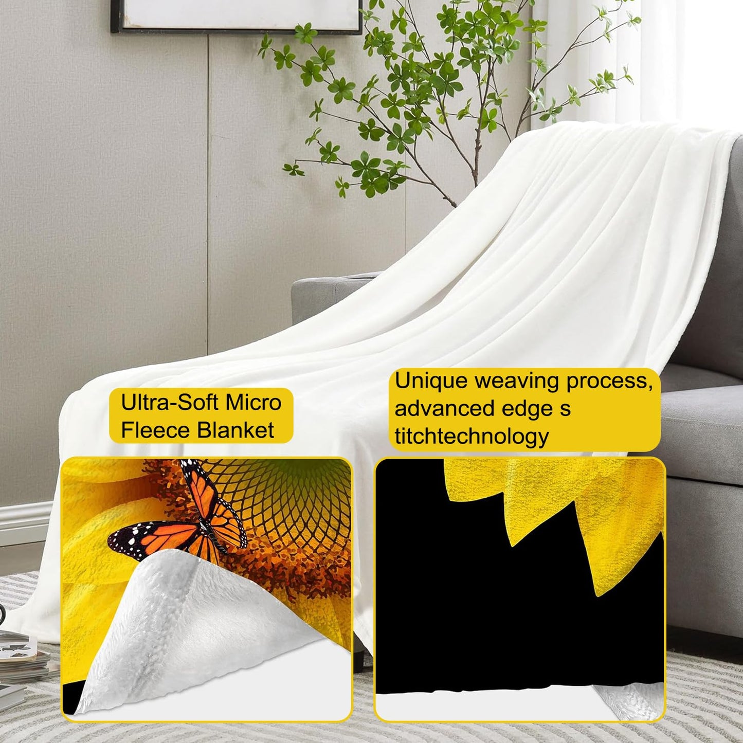 Funny Cat Blanket Gifts for Women Girls Soft Warm Lightweight Cozy Animal Three Black Cats Throw Blankets for Bed Living Room Sofa Travel Home Decor 50"x60"