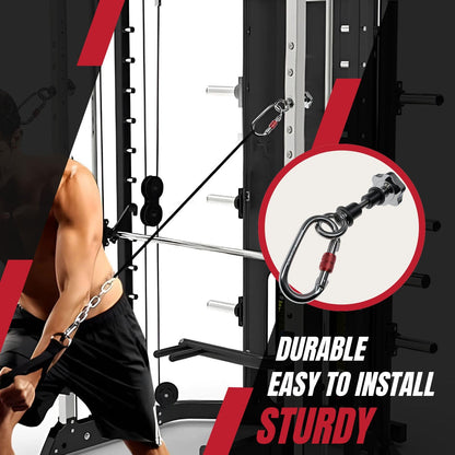 Squat Rack Attachments for Strength Training Equipment | Attachments for Power Cages & Squat Racks | Fits 2"x2" & 3"x3" Frames (1/2" & 1" Holes) | Ideal for Resistance Bands & TRX Training (2 PACK)