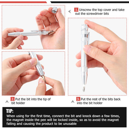 Mudder Pen Screwdriver Gifts Multitool Handy Tool 8 in 1 Magnetic Pocket Screwdriver Precision Function for Mini Gadgets(36 Pieces)