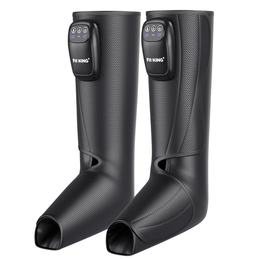 FIT KING Upgraded Cordless Leg Foot Massager for Pain Relief and Circulation, Relax Recovery Therapy, Rechargeable & Portable Compression Boots Calf Compression with Travel Bag - Famliy Healthy Gift