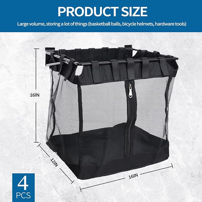 4Pcs Large Slatwall Baskets Mesh Slatwall Baskets
