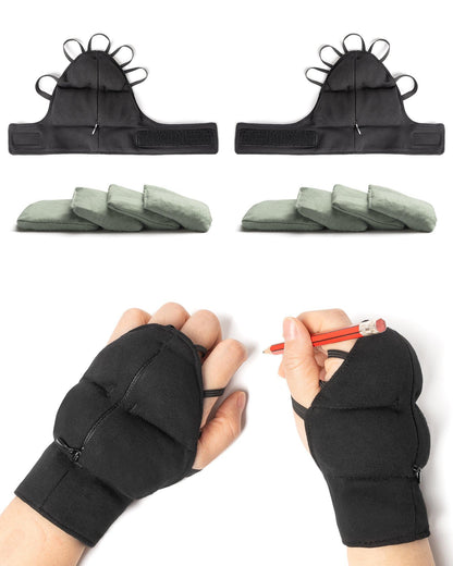 Weighted Gloves for Tremors-Adjustable Hand Gloves Stability Aid for Parkinson's Hand Tremors, Enhanced Grip & Writing Support for Elderly (Set Small)