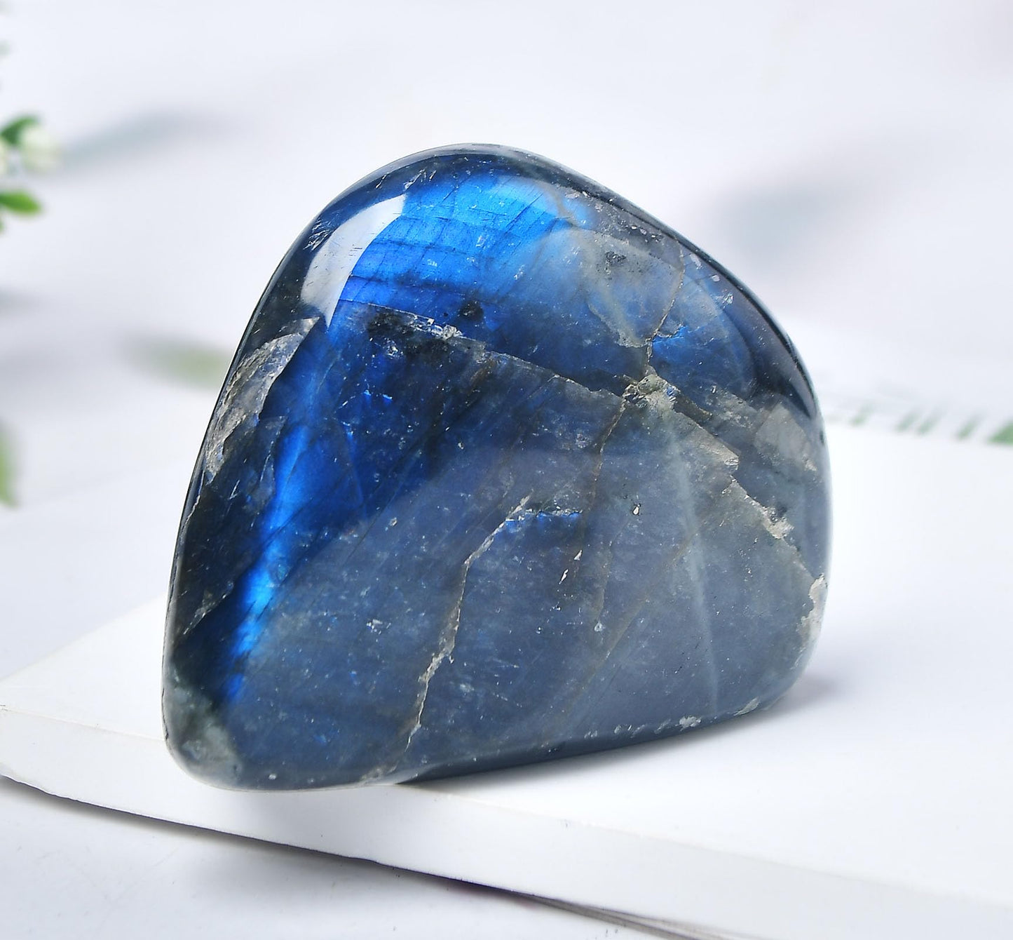 FZBHRO Large Labradorite Rock Polished Slab Block Healing Crystal Stone for Meditation Gift Home Decor 0.8-1.3 Pound