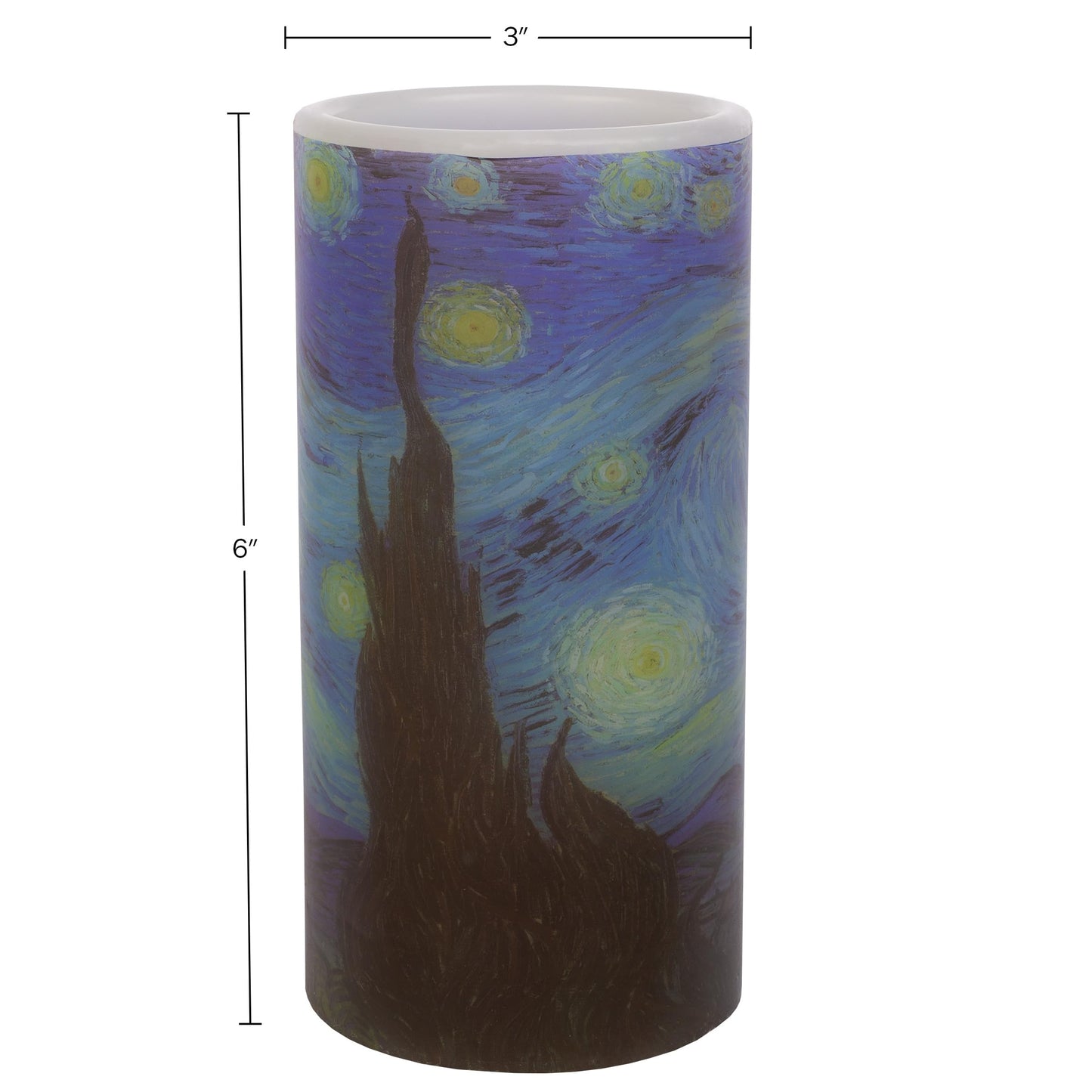 Lavish Home Flameless Candles - 2-Pack Van Gogh Starry Night Battery Operated Candles with Remote and Flickering Light for Home Décor