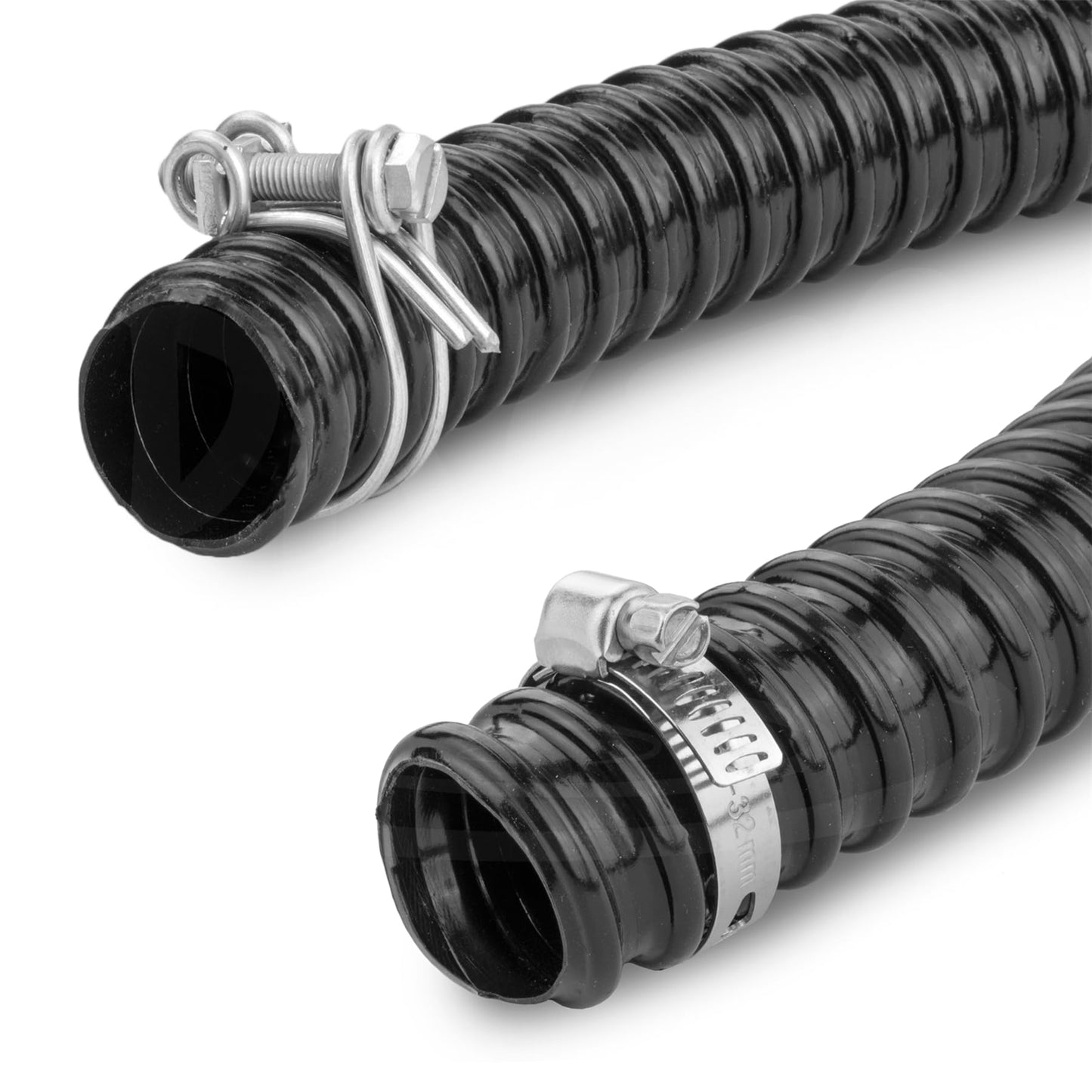 Pisces 50mm (2 inch) Black Pond Corrugated Flexible Hose Pipe - 5m Roll