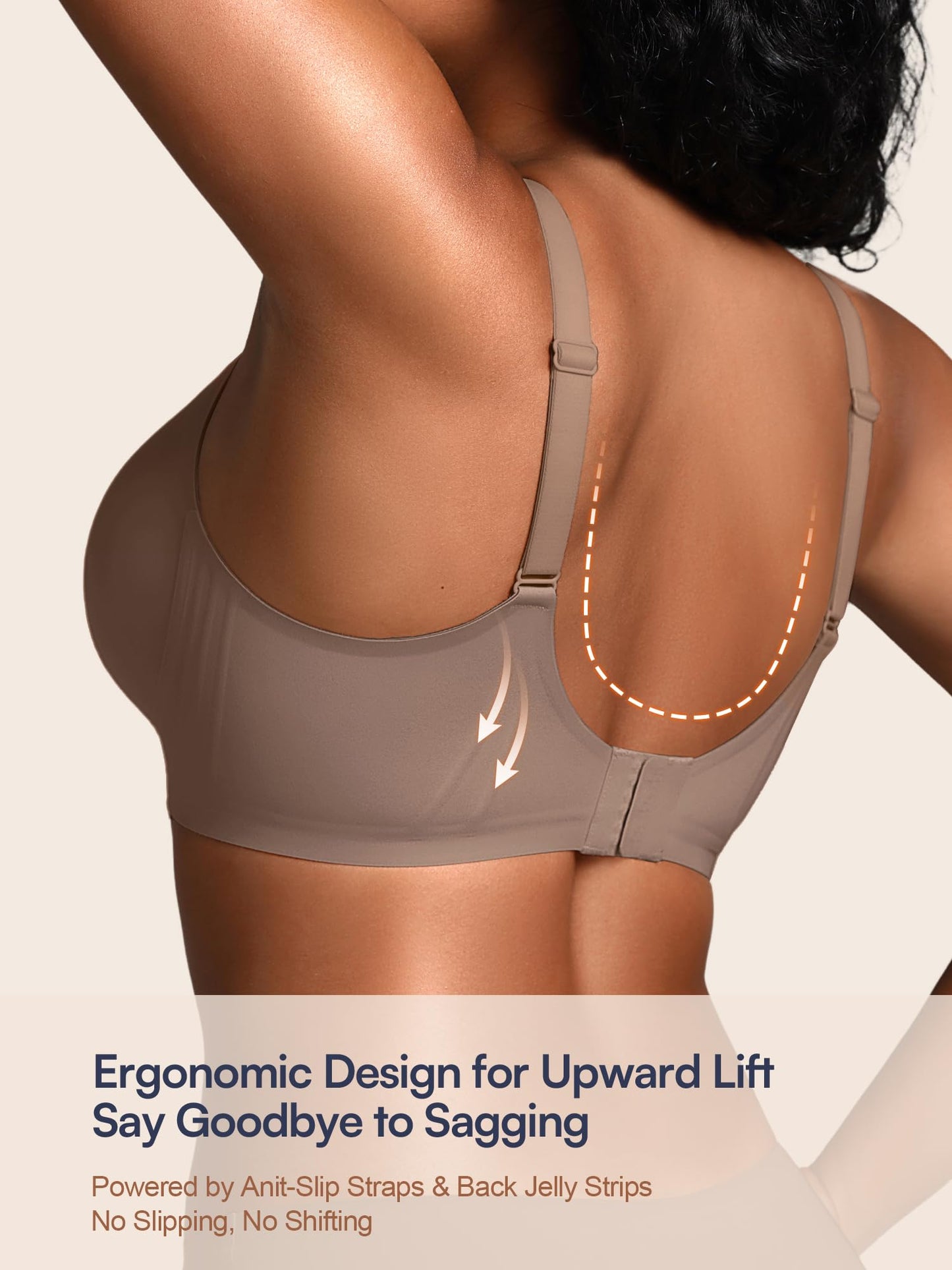 Wireless Jelly Bras for Women No Underwire with Support - S-2XL Seamless Bralettes Everyday Comfort Tshirt Padded Bra