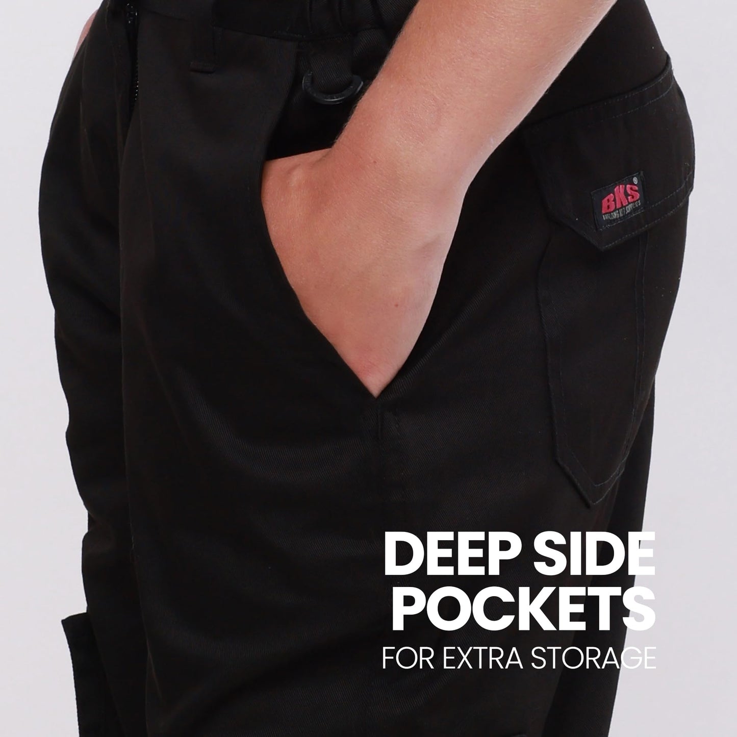 BKS Ladies Cargo Knee Pad Work Trousers (Black - 10 Short)
