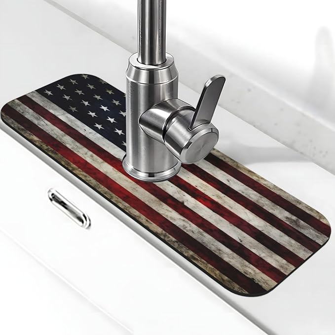 American flag Kitchen sink faucet pad, strong water absorption, anti slip