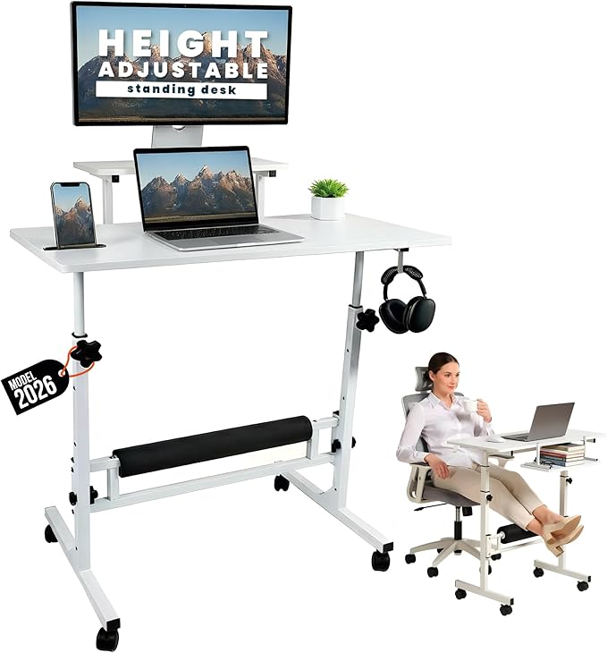 Model 2026 Adjustable Height Rolling Desk