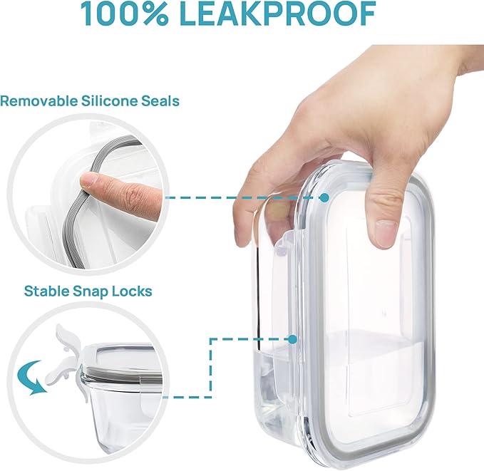 Vtopmart 8 Pack Glass Food Storage Containers