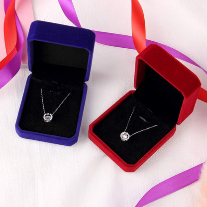 Lamoutor Velvet Gift Box Jewelry Gift Box for Necklace Bracelet Ring Stud Earrings for Wedding Proposal