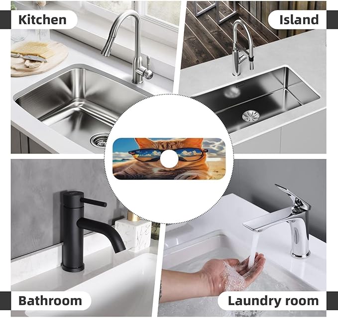 Sunshine Beach Cat Cases Kitchen sink faucet pad, strong water absorption