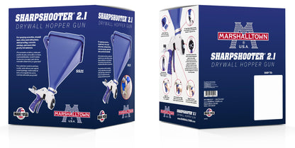 MARSHALLTOWN Sharpshooter 2.1 Texture Sprayer, 2-Gallon Hopper, Soft Grip Trigger, Easily Adjustable, 45 Degree Angle Adapter, Made in the USA, SS21