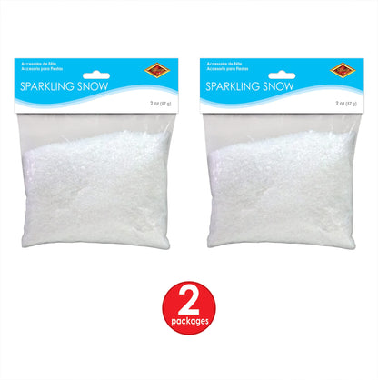 Beistle Sparkling Fake Artificial Plastic Snow 4 Ounces for Decoration and Crafts Christmas Décor Winter Party Supplies, White