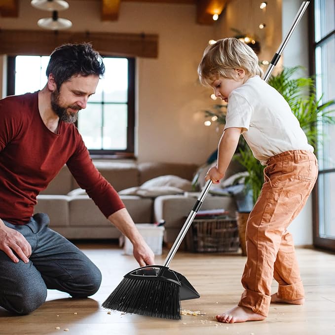 Heavy Duty Black Metal Dust Pan -Handheld Dustpan