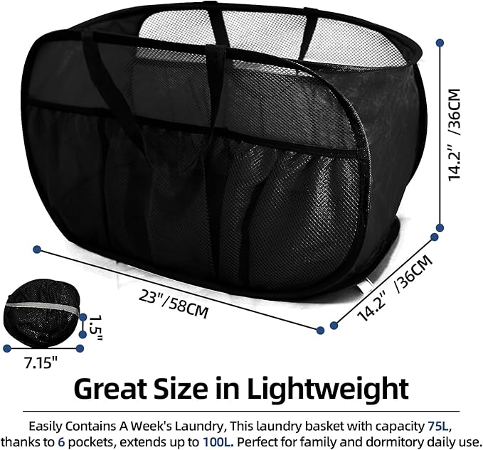 Collapsible Laundry Baskets, Upgrade Pop Up Laundry Hamper