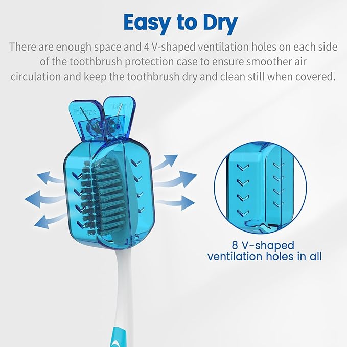 Toothbrush Covers Caps, Clip-On Toothbrush Protector