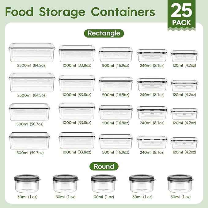 50-Piece Food Storage Containers