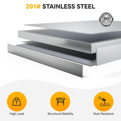 DWVO 30x24in Stainless Steel Table, NSF Metal Prep Worktable with 2 Adjustable Shelves & Wheels for Kitchen Restaurant Hotel Garage Warehouse Home