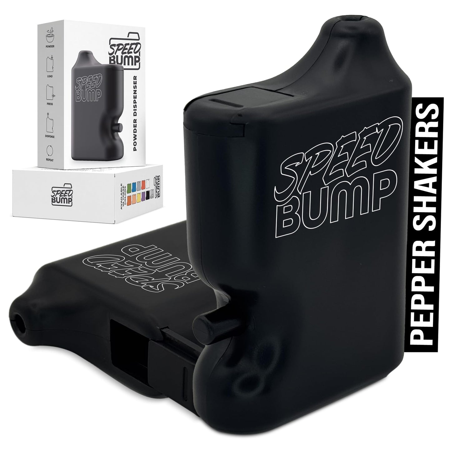 Portable Pepper Shaker (Black) - Versatile Seasoning Set, Multi Functional Salt Dispenser Spice Shakers for Easy Use - Convenient & Durable Plastic Salt and Pepper Dispenser for Fine Spices