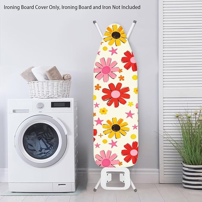 Boho Floral Ironing Board Cover 15x54 Inch Applicable Standard Size Colorful