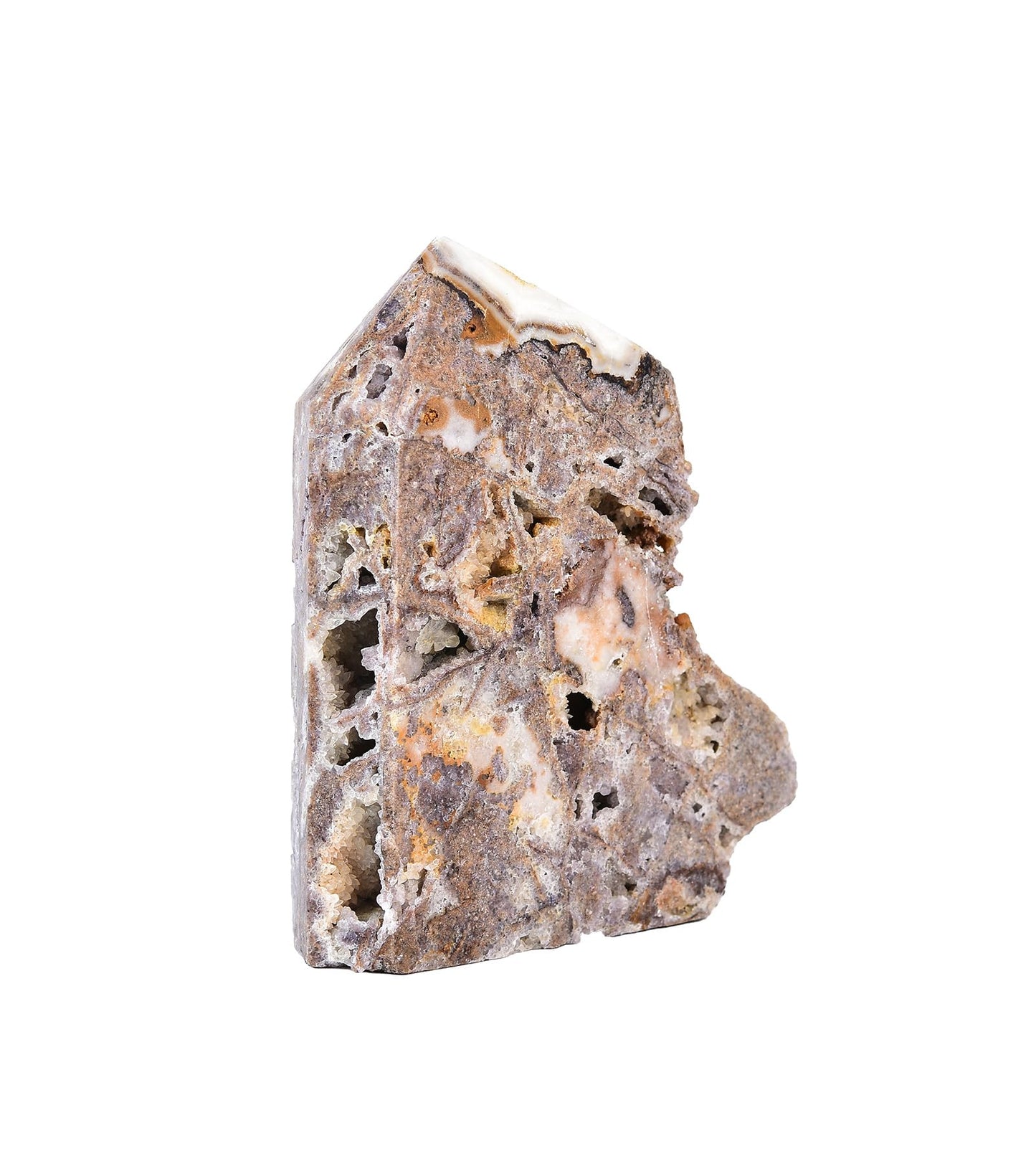 AMOYSTONE Decorative Large Tower Sphalerite Geode Slab 1.3-1.7 LBS, for Witch Healing Reiki Chakra