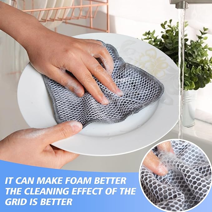KinHwa Kitchen Washcloths for Dishes Absorbent Microfiber Dish Cloths Quick Dry