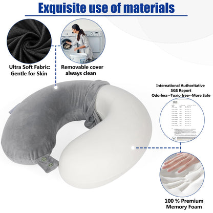 SAIREIDER Neck Pillows for Travel-Head Neck Support Travel Pillow for Traveling, Car, Home, Office Adjustable(Navy Blue)