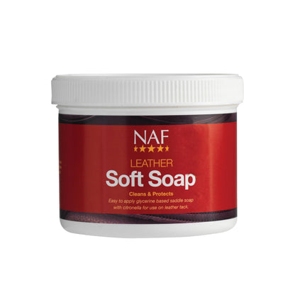 NAF Leather Soft Soap 450g – Glycerine-Based Saddle Soap for Leather Care – Cleans, Conditions & Preserves Tack – Easy-to-Use with Sponge Included