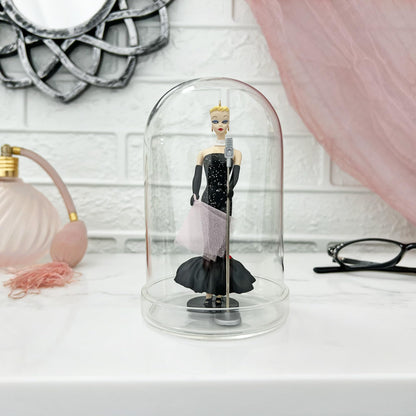 Plymor 3" x 5" Glass Display Dome Cloche (Clear Glass Tray Base)