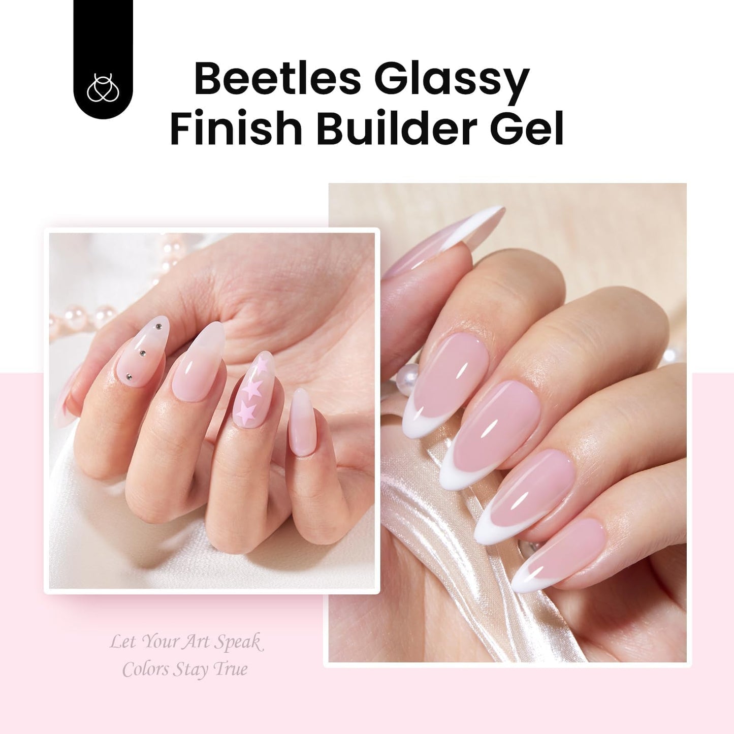 Beetles Builder Gel for Nails-3 Colors 9 in 1 Nail Extension Sculpting Building Clear Nude Pink Hard Gel Kit with Base Top Coat for Pros Women,UV & LED Lamp Cured Needed