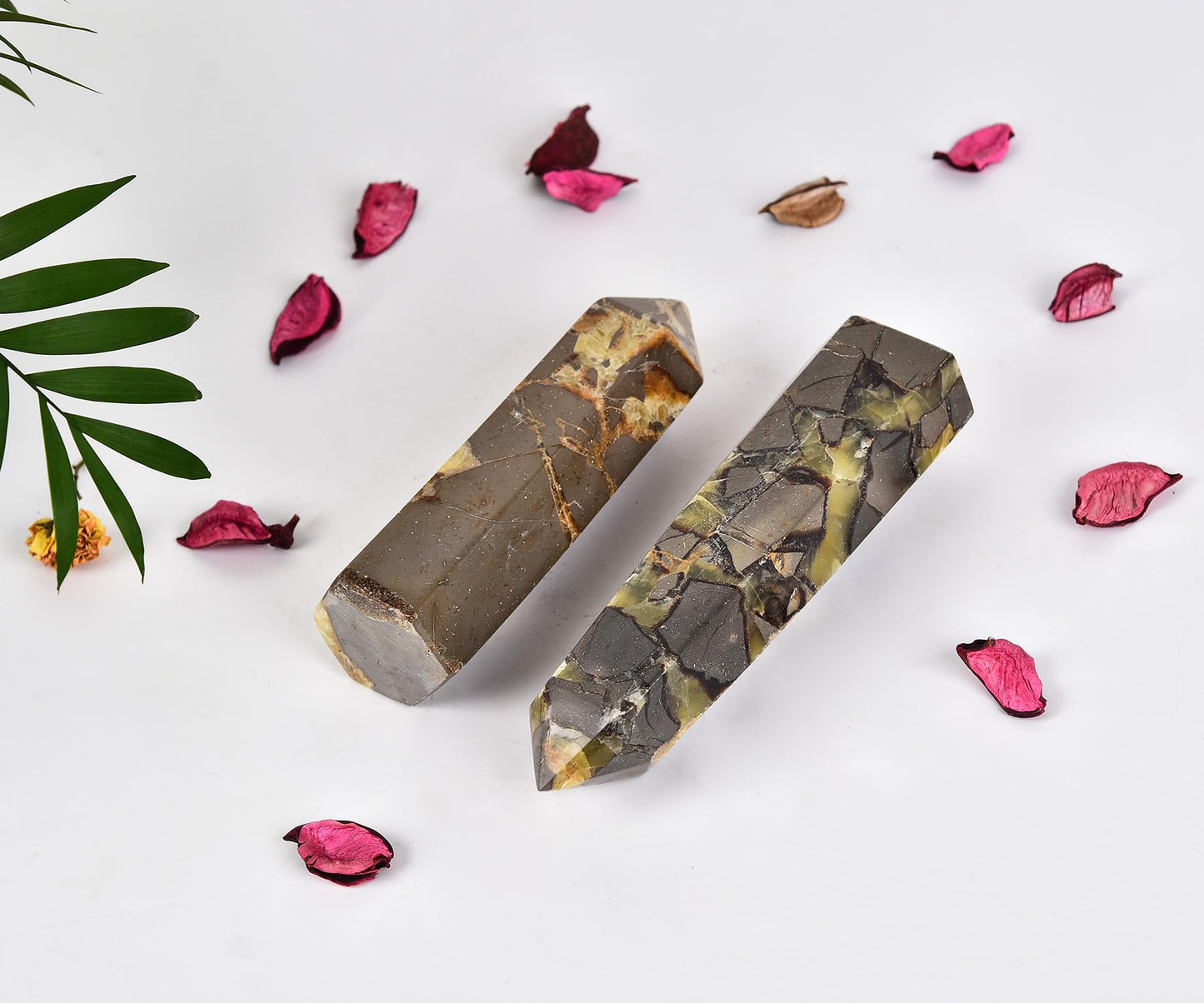 AMOYSTONE Heavy Natural Septarian Obelisk Stone (2-2.8 lb) - Large Hexagonal Healing Crystal Tower, Statement Decor Piece