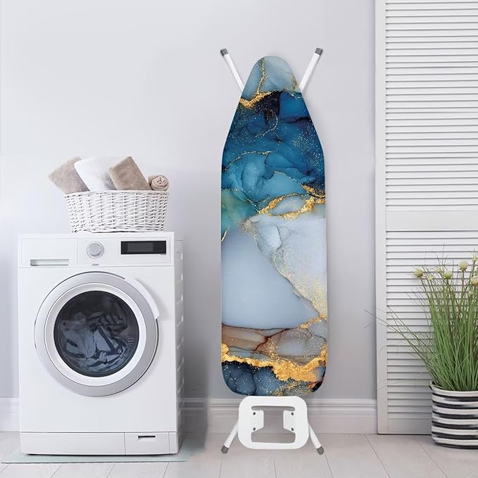 Blue Marble Ironing Board Cover Iron Pad Covers Resist Scorching and Staining