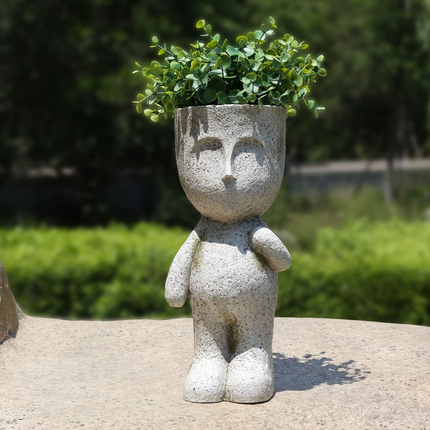 FIMOFIDRE CYNOR Head Planter Face Planters for Indoor Plants Resin Plant Pots with Drainage Hole Unique Succulents Plants Live Outdoor Tree Man
