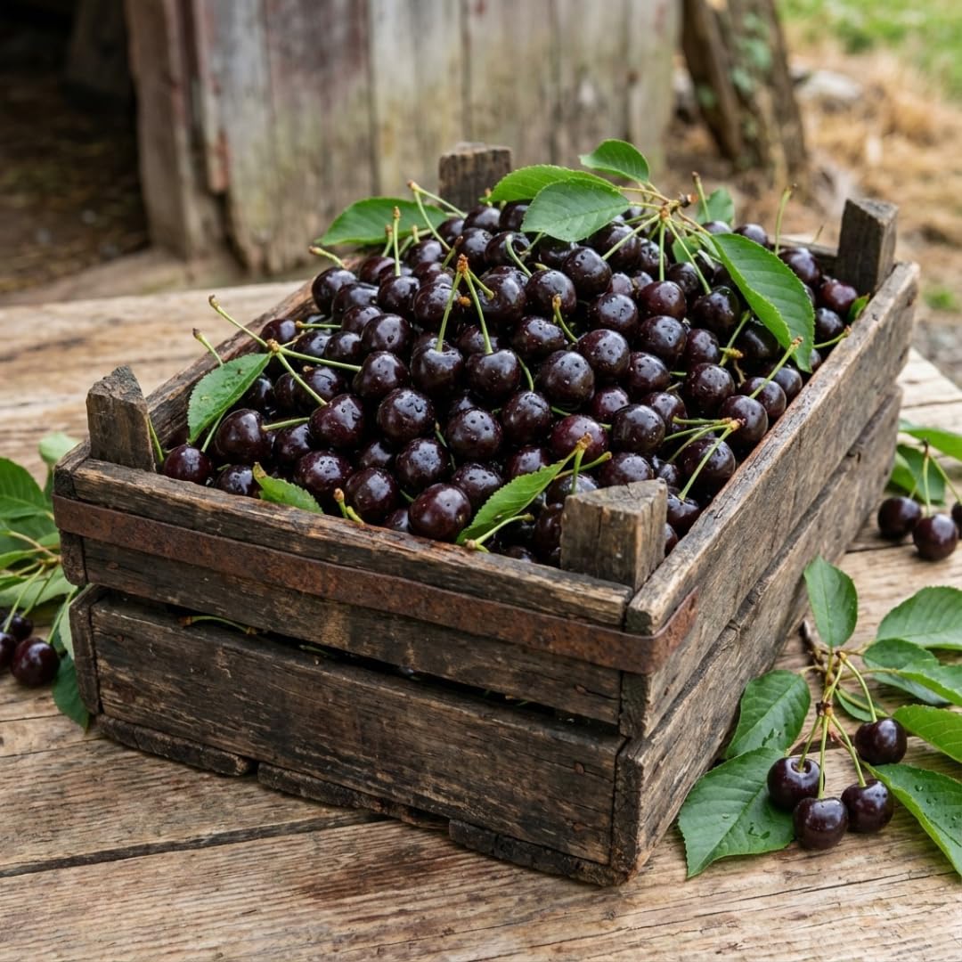 Black Cherry Tree Live Plant, 1 Year Old Sweet Cherry Bare Roots 1.5-2 Feet, Dormant, Hardy Shade Tree for Garden or Landscape