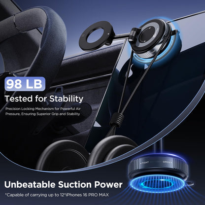 MSXTTLY Vacuum Magnetic Phone Holders for Your Car 2026 Suction Cup Phone Mount with Washable Nano Gel Pads 360° Adjustable Phone Mount,Travel Gifts, Car Phone Holder for Smartphone Car/Gym/Mirror