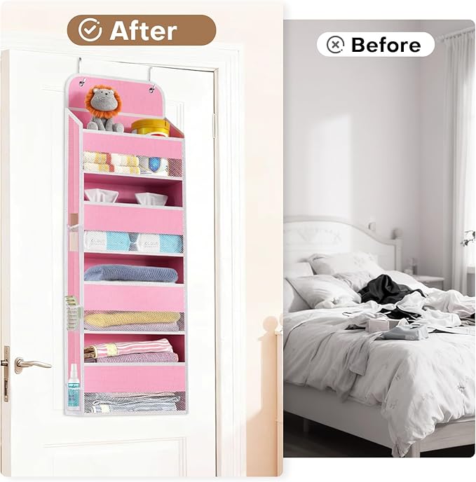 SpaceWhisper Over the Door Organizer, 4 Large Pocket Hanging Storage Organizer