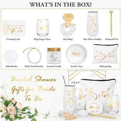 Bride To Be Gifts Box, Bridal Shower Gifts, Bachelorette Engagement Wedding Gift Basket for Bride, Unique Bachelor Party Fiancee Gift for Women, Future Mrs Newly Engaged Bachelorette Party Favors