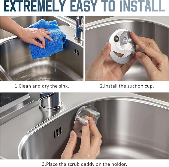 2 Pack Stainless Steel Smiley Face Dish Sponge Holder, Kitchen Accessories