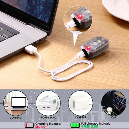 Mudder Running Lights for Runners Rechargeable LED Safety Lamps USB Rechargeable Clip on Strobe Bicycle Tail Lamps with 5 Modes Flashing Bike Lights for Night Riding Walking Hiking Pet Dog(12 Pieces)