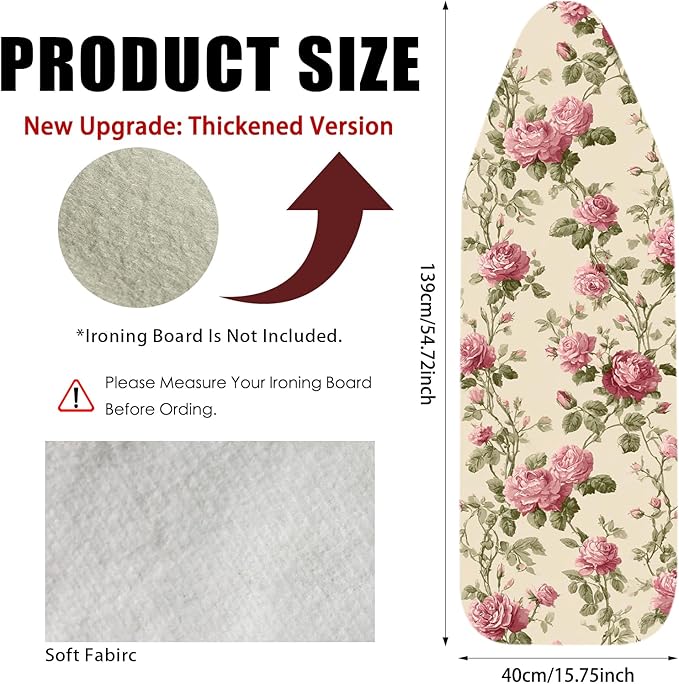 Nuxovilar Ironing Board Cover Needle Cotton 15x54 Inches | Ironing Board Cover