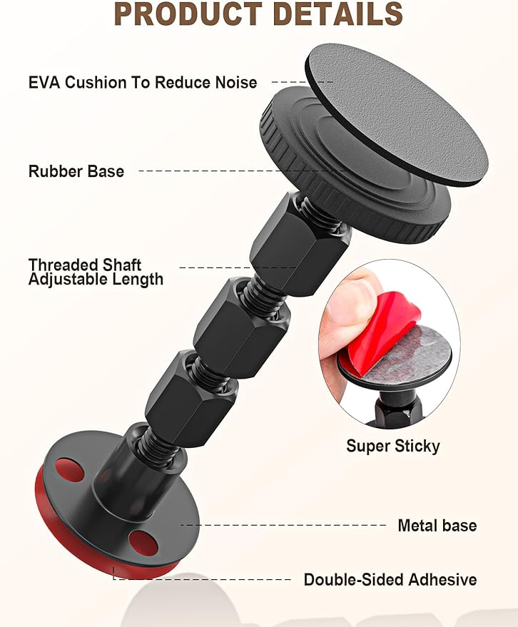 2PCS Adjustable Threaded Bed Frame Anti-Shake Tool, Upgraded Headboard stoppers