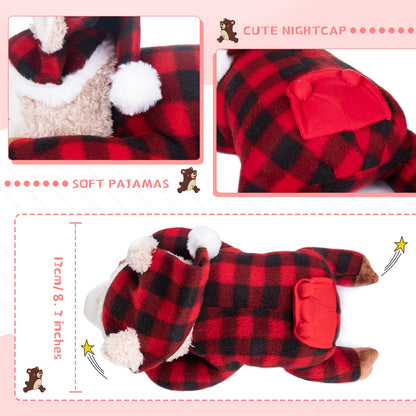 My OLi Alpaca Stuffed Animal 15in Plush Alpaca Toy Wearing Pajamas and Nightcaps Soft Hugging Pillow Bedtime Animal Birthday Gifts for Babies Kids Girls Boys