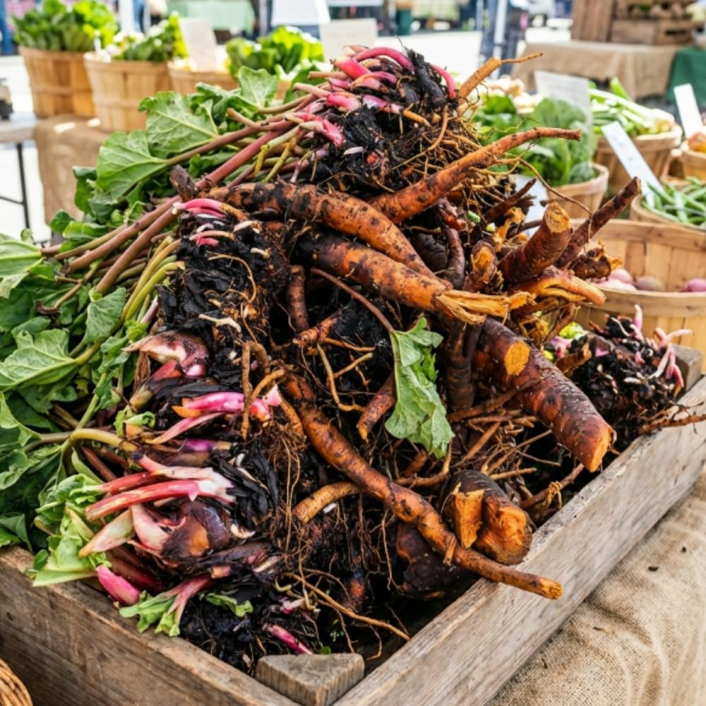 Pack 5 Rhubarb Crowns Extra Large (XL Size) Fast-Growing, Rhubarb Root Division Plant, High Yield, Rich Flavor, Red Stalks